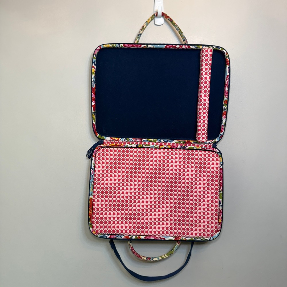 Vera Bradley Hope Garden Floral Quilted Laptop Messenger Bag Crossbody Tech Case - Picture 5 of 10